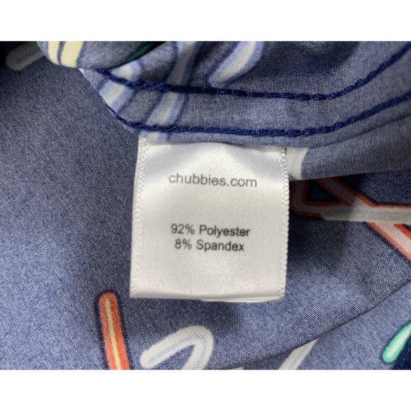 Chubbies Neon Lights Pullover Hawaiian Shirt Flamingo Palm Tree Men's Medium - Picture 5 of 7